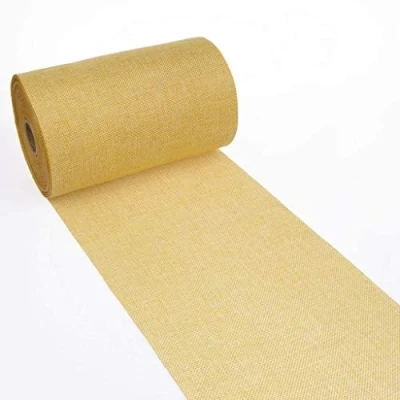 Image of Deko AS GmbH 69 200 5 10 Table Runner in Linen Look 20 cm x m Shabby Chic Style, Sunny Yellow