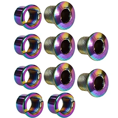 Image of Albedel Double Chainring Bolts Screws Disc Crankset Nuts Chainwheel Colorful Fit for Road Bike Mountain MTB 5 pcs