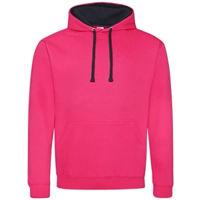 Image of AWDis Just Hoods Varsity Hoodie Unisex Hot Pink/French Navy* M