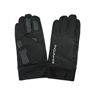 Image of Endurance Watford Unisex Running Gloves with Comfortable Fleece Inner 1001S Black Solid, XS