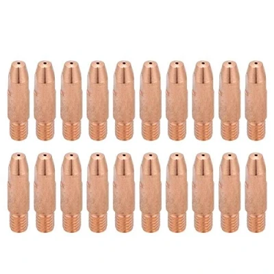 Image of Akozon Welding Torch Contact Tip, 20Pcs Copper Tip M6 for Binzel 24KD MIG/MAG 0.8/1.0/1.2mm (1.0)