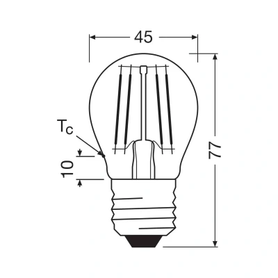 Image of OSRAM LED bulb drop E27 1.2W filament 4000K 255lm