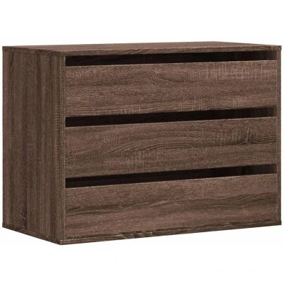 Image of vidaXL Corner Chest of Drawers Brown Oak 80x41x58 cm Engineered Wood
