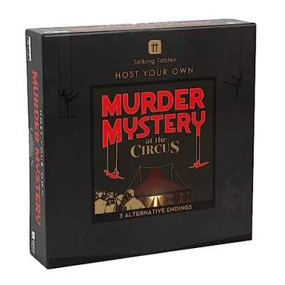 Image of Talking Tables Circus Themed Murder Mystery Game at Home, Host Your Own Games Night and Solve the Crime, Reusable with 3 Endings For Dinner Party, Birthday, Halloween