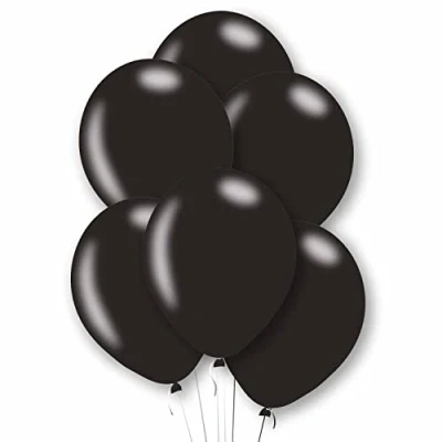 Image of Amscan 9912729 Rtl Balln 27Cm Pearl Blk 6 Pack