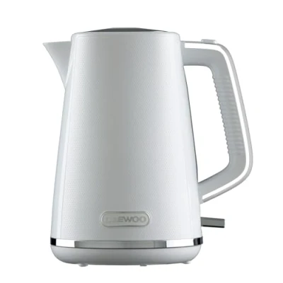 Image of Daewoo Stirling Collection, Jug Kettle 1.7 Litre, User Friendly, Easy Cleaning, Safety Features, 360 Swivel Base, Extra Wide Opening Lid, Water Level Gauge, Part Of A White