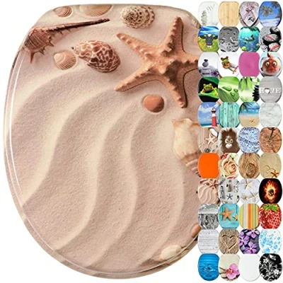 Image of Sanilo Toilet Seat, Wide Choice of Beautiful Seats, Stable Hinges, Easy to Mount (Sanibel)