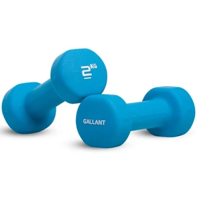 Image of Gallant 2kg Dumbbells Pair Weights Set Women &amp; Men, Neoprene Hand Small Arm Weight for Home Gym Fitness Exercise Training women, Dumbbell sets men 2 kg x