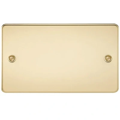 Image of KnightsBridge Flat plate 2G blanking polished brass