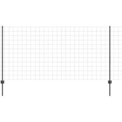 Image of vidaXL Euro Fence with 22 U Posts Grey 1,2x25 m Steel