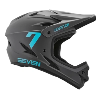 Image of 7 iDP M1 MTB Mountain Bike Full Face Lightweight Vented Bicycle Helmet (Matte Dark Grey, Youth Large)