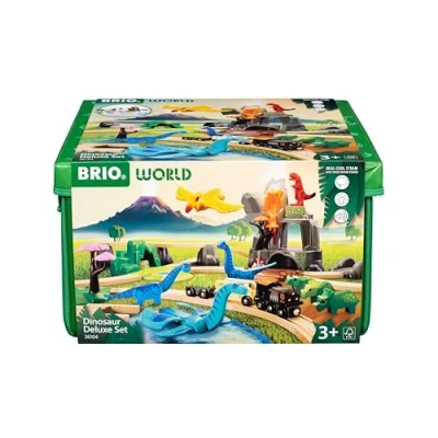Image of BRIO World Deluxe Dinosaur Train Railway Playset for Kids Age 3 Years Up Gifts Boys and Girls