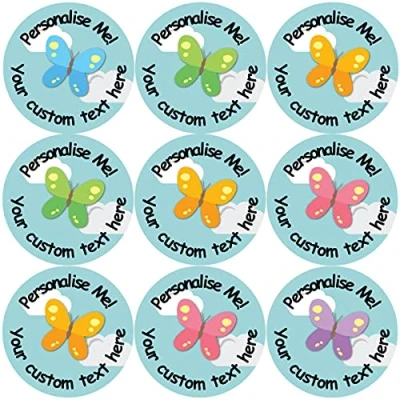 Image of 144 Personalised Butterflies 30 mm Reward Stickers for School Teachers, Nursery