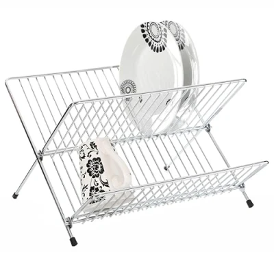 Image of Premier Housewares Draining Board With Drip Tray Stainless Steel Cutlery Drainer Dish Rack 22 X 33 32 Cm, Silver
