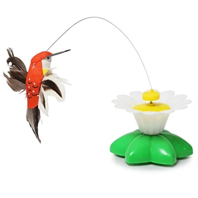 Image of LYEAA Electric Rotating Cat, Funny Butterfli Humngbird Intertive Cat Teaser Toy, Self Playing Kitten Toy th 360 for Indoor