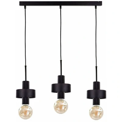 Image of Unica Bar Pendant Ceiling Light Black, 60cm, 3x E27