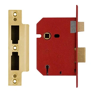 Image of Union Locks 2201 5 Lever Mortice Sash Lock 77.5mm Brass Finish (Boxed)