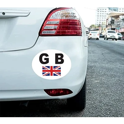 Image of 2 x GB Car Stickers Union Jack Flag Oval Vinyl Decal Car, Van, Lorry Self Adhesive