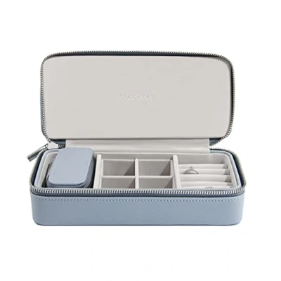 Image of Stackers Dusky Blue Large &amp; Petite Travel Jewellery Box