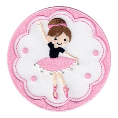 Image of PatchMommy Ballerina Dancer Ballet Patch, Iron On/Sew On Embroidered Applique Motif for Children Kids Baby