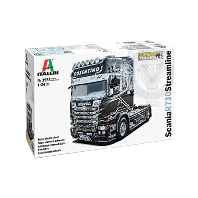 Image of Italeri 3952S 1:24 Scania R730 Streamline Show Truck, Model Making, Kit, Stand Crafts, Hobby, Gluing, Plastic Detailed, Unisex Adults, Black