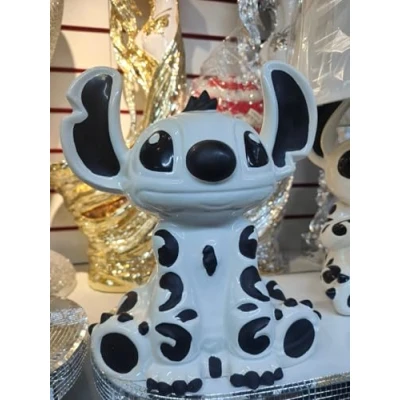 Image of Biznest Bling Crushed Diamond Silver Stitch Ceramic Sparkly Shelf Sitter Ornament Home Decor Best Gift (White Black)