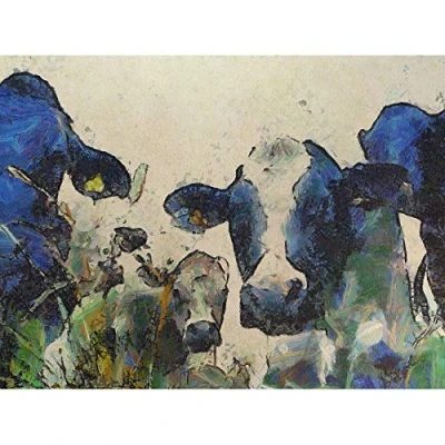 Image of Wee Blue Coo Nature Cow Cattle Farm Animal Home Large Art Print Poster Wall Decor 18x24 inch