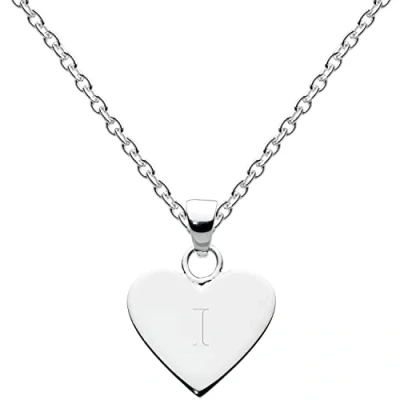 Image of Dew Sterling Silver Heart Initial I Necklace of 45.7cm