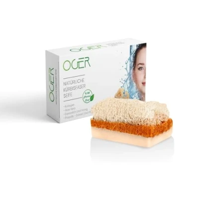 Image of OG ER Oger Natural Pumpkin Fibre Soap 110 g Donkey Milk and Honey 1 Piece