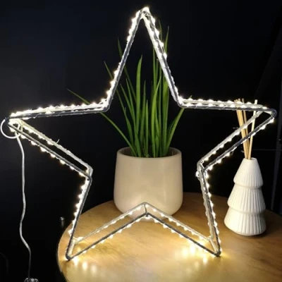 Image of Samuel ALEXANDER 38cm LED Dewdrop Open Star Indoor Outdoor Christmas Decoration in Warm White