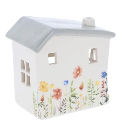 Image of Shudehill Giftware Meadow House Tealight Holder Small Grey 337802