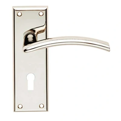Image of Carlisle Brass Serozzetta Trenta Lever On Backplate Lock 57mm Polished Nickel Includes a Pair of Handles &amp; fixings