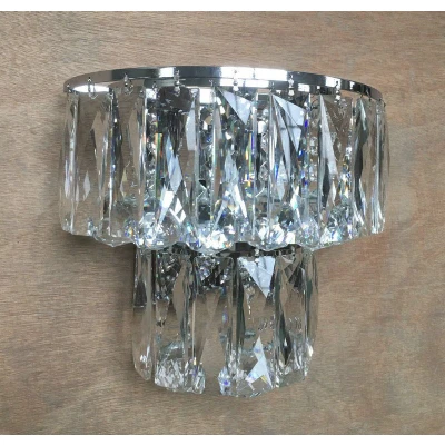 Image of Lilou 3 Light Wall Lamp Chrome Crystal