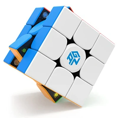 Image of GAN 354 M v2 Magnetic Speed Cube, 3x3 Magic Cube with 48 Magnet, Lightweight Stable and Precisely Tuned for One Handed Solving Small Hands(V2 Plastic Core + Purple GES)
