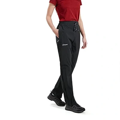 Image of Berghaus Women&#039;s Alluvion Rain Pants, Jet Black, 16 (Regular 31 Inch)
