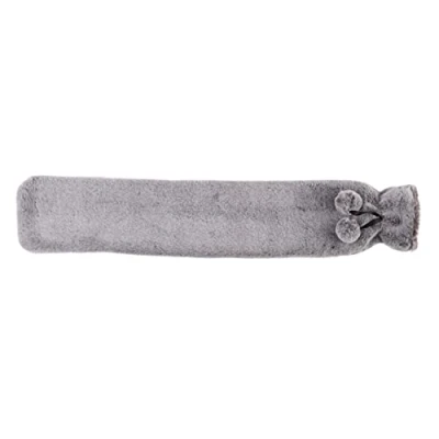 Image of Warmies Hot Water Bottle Marshmallow Grey Fur Fleece Cover, Long Wearable
