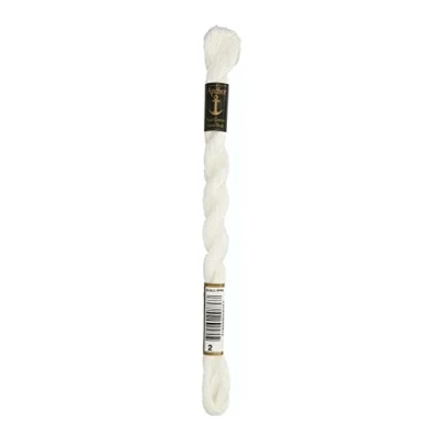 Image of Anchor pearl thread, embroidery Cotton, 00002 Weiß, white