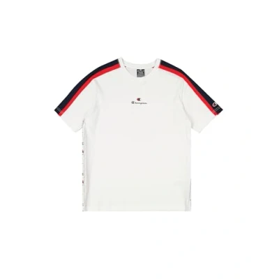 Image of Champion Retro Sport Crewneck Small LOGO Print Tshirt, Men&#039;s, Size: Small, White