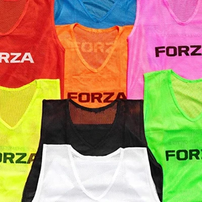 Image of FORZA Training Bibs [5 Pack] Multi Sport Vests in Sizes (Yellow, Adult (XX Large))