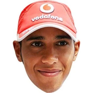Image of FoxyPrinting Lewis Hamilton Formula1 Celebrity Cardboard Party Face Mask Fancy Dress