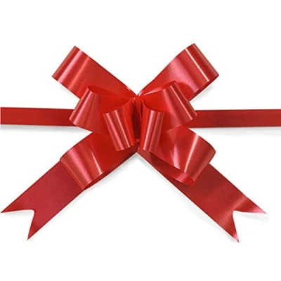 Image of SHATCHI Large 30mm/3cm Ribbon Pull Bows for Party Wall, Gift Wraps, Christmas Trees, Wedding, Birthday Hampers Decoration Florist, Red, 60pcs