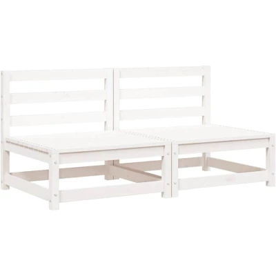 Image of vidaXL Garden Sofas Armless 2 pcs White 70x70x67 cm Solid Wood Pine