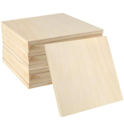 Image of LEXININ 12 Pack 6 x Inch Square Wooden Panels, 15 1.5cm Unfinished Wood Canvas Board, Cradled Painting Panel for DIY Art Craft
