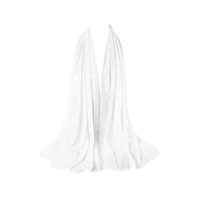 Image of 180X80 Chiffon Maxi Plain Scarf Hijab Sarong Shawl Large Wrap (White)