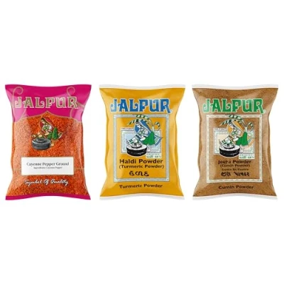 Image of Jalpur Millers Spice Combo Pack Cayenne Pepper Powder 100g Turmeric Cumin (3 Pack)