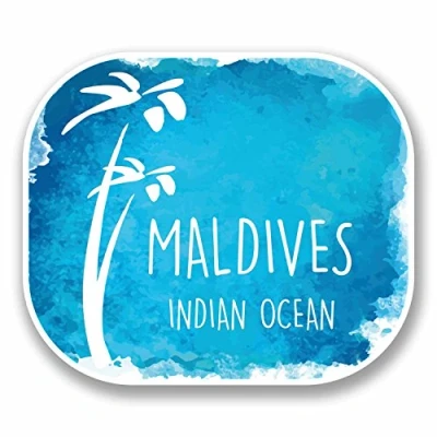 Image of 2 x 10cm Maldives Vinyl Sticker Decal Laptop Luggage Travel Tag Fun #9677 (10cm Wide 8.5cm High)
