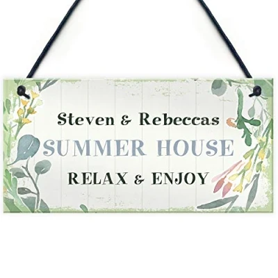 Image of RED OCEAN Summer House Personalised Accessories Garden Shed Sign Gift