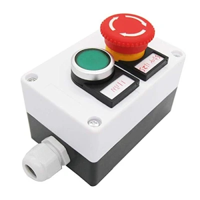Image of Green Momentary Push Button Switch 440V 10A 1NC 1NO,Red Mushroom Emergency Stop 1NO Latching Station Box (Quality Assurance for 3 Years) hz 11ZS G