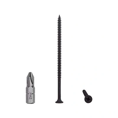 Image of (Pack of 100 pcs) Black Phosphate Carbon Steel 4.2 x 90 mm Drywall Screws, Phillips Bugle Head, Fine Thread, Sheetrock Fasteners (100, mm)