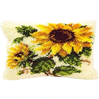 Image of Vervaco Sunflowers Latch Hook Cushion, Multi Colour